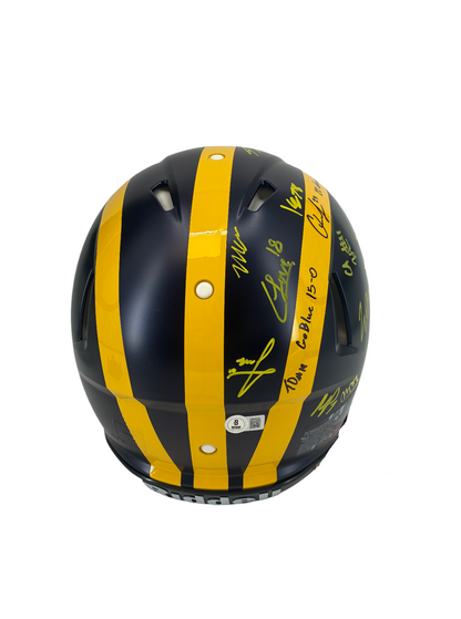 JJ McCarthy & Teammates Autographed Signed Wolverines Helmet BAS COA