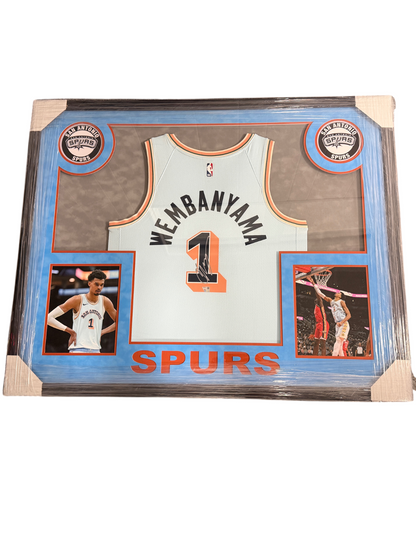 Victor Wembanyama Signed Autographed Spurs Nike Jersey Custom Framed Fanatics