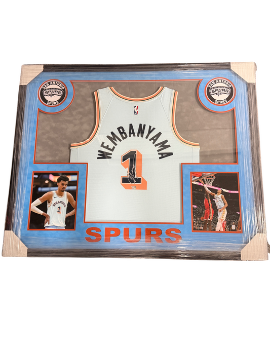Victor Wembanyama Signed Autographed Spurs Nike Jersey Custom Framed Fanatics