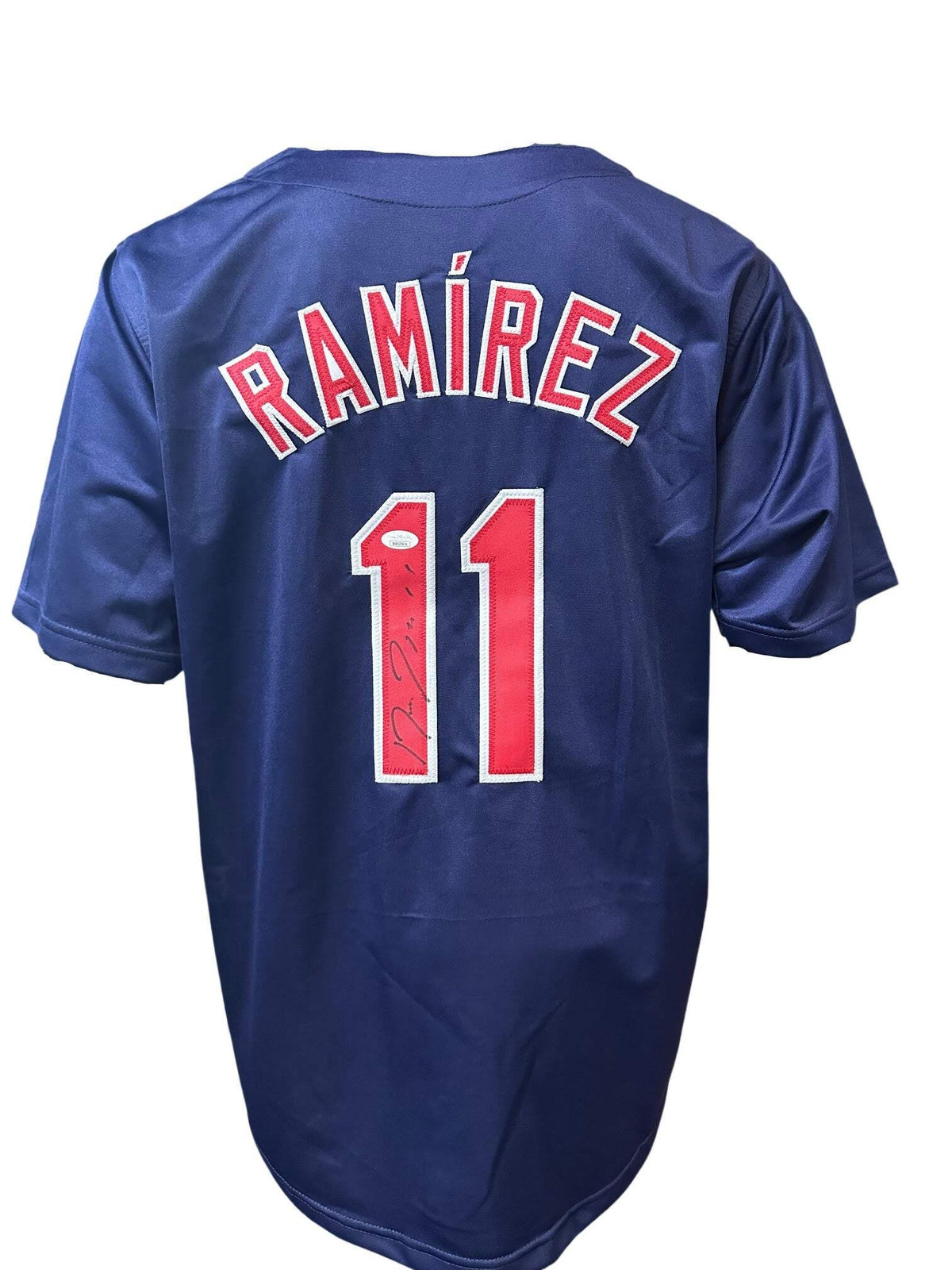 Cleveland Guardians Jose Ramirez Hand Signed Autographed Custom Blue Jersey with