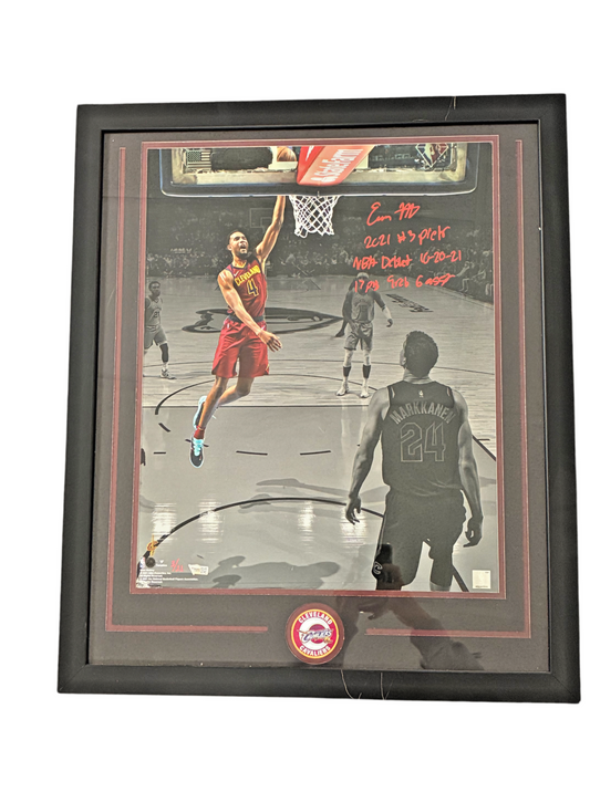 Evan Mobley Signed Autographed Inscribed 16x20 Framed Photo Fanatics Authentic