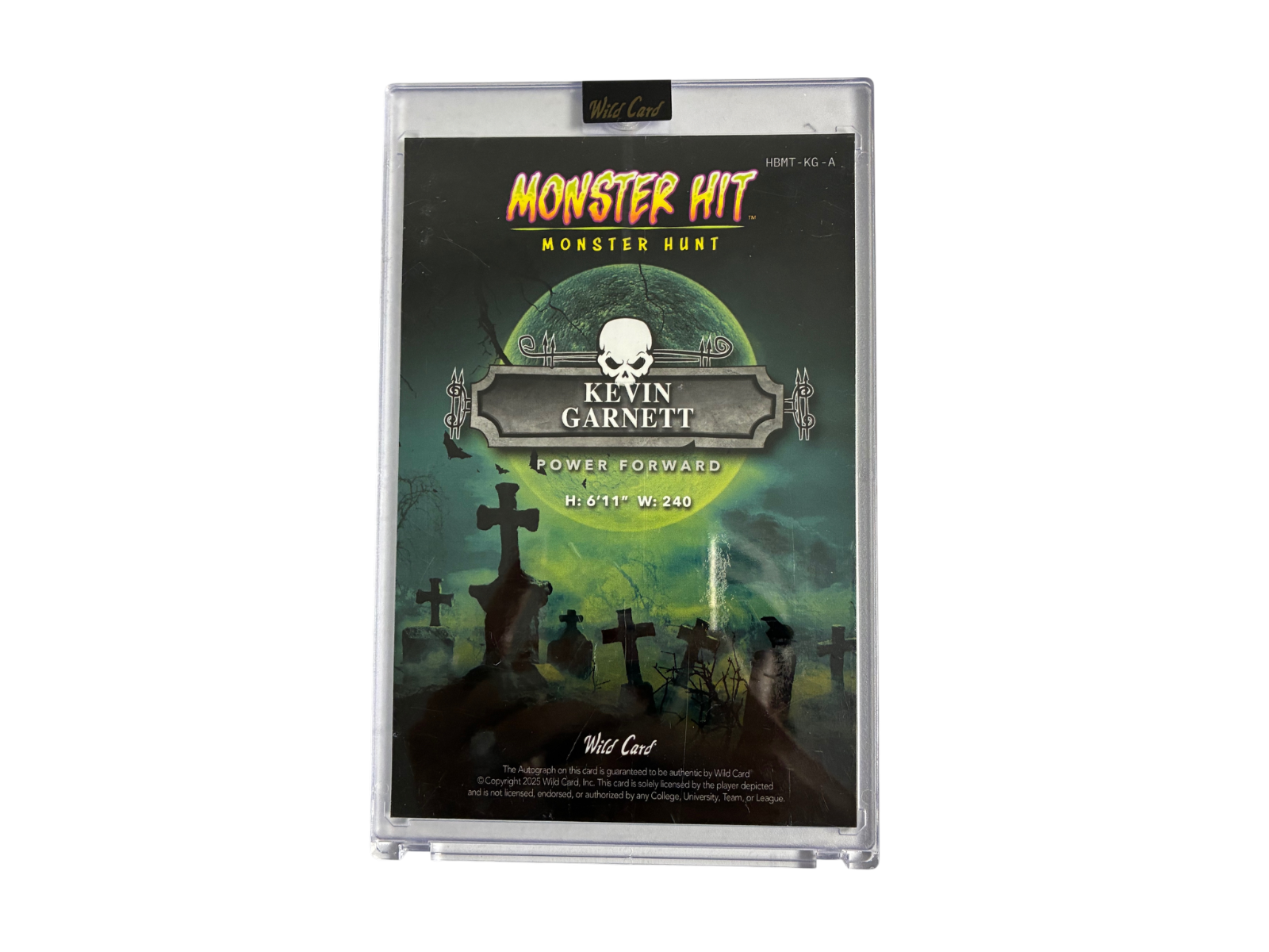 Kevin Garnett Celtics Wild Card Monster Hunt Monster Hit Oversized Auto TRUE 1/1