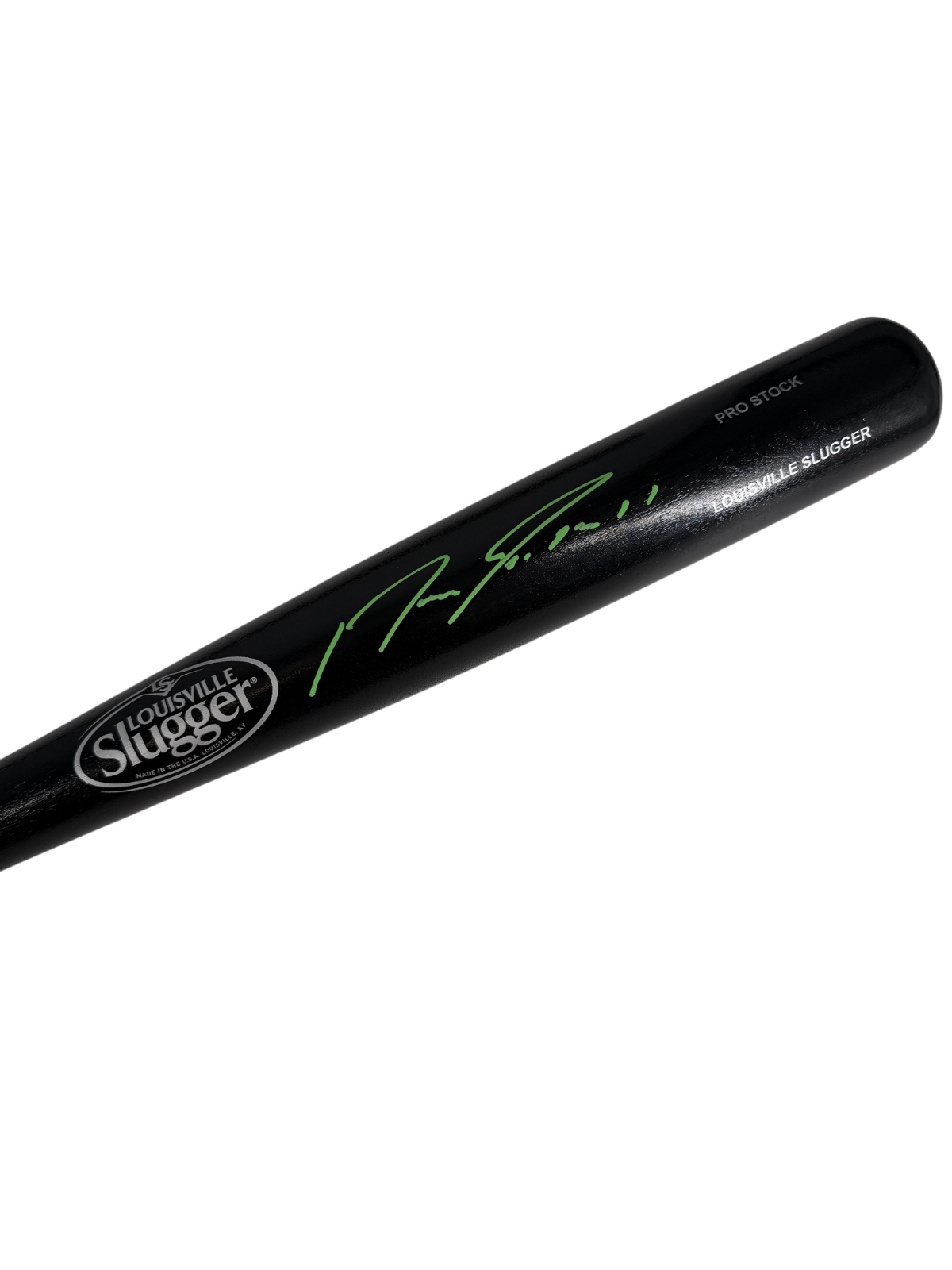 Jose Ramirez Signed Autographed Guardians LS Bat Green Auto Prime Time Witness