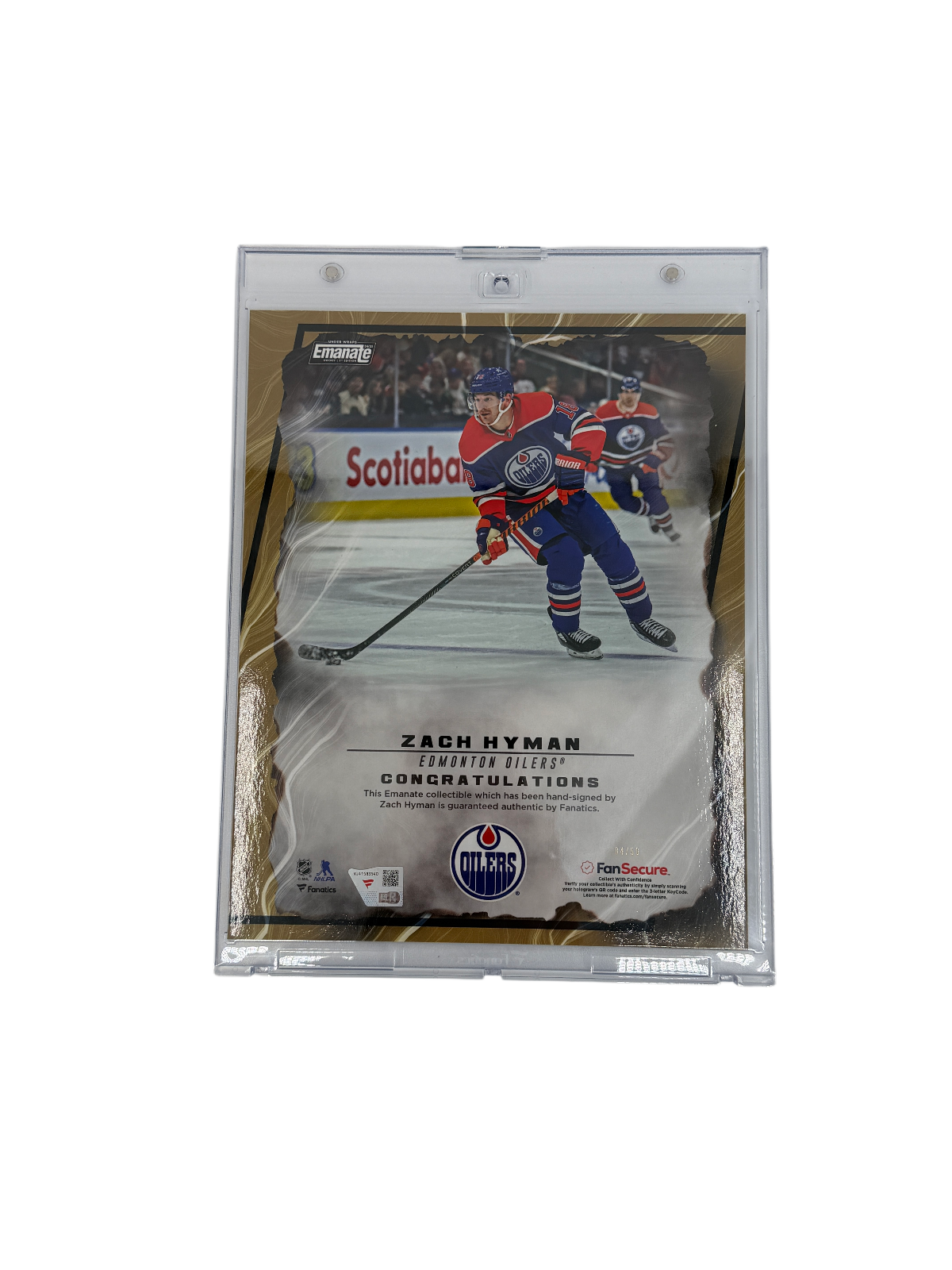 Zach Hyman Signed Autographed NHL Oilers Fanatics Emanate Authentic