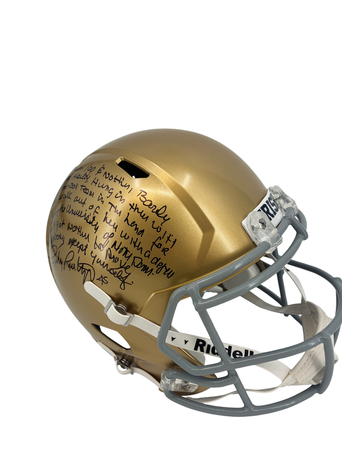 Rudy Ruettiger Signed Autographed Inscribed Speech Irish Helmet Prime Time Wit.