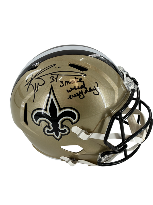 Ricky Williams Signed Autographed Inscribed Saints Speed FS Replica Helmet SWAU