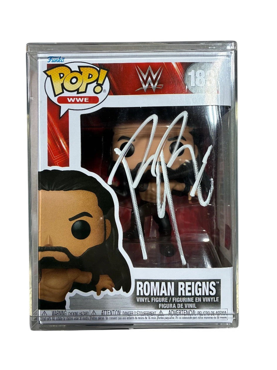 Roman Reigns Signed Autographed WWE #183  Funko Pop! Figurine Fanatics COA