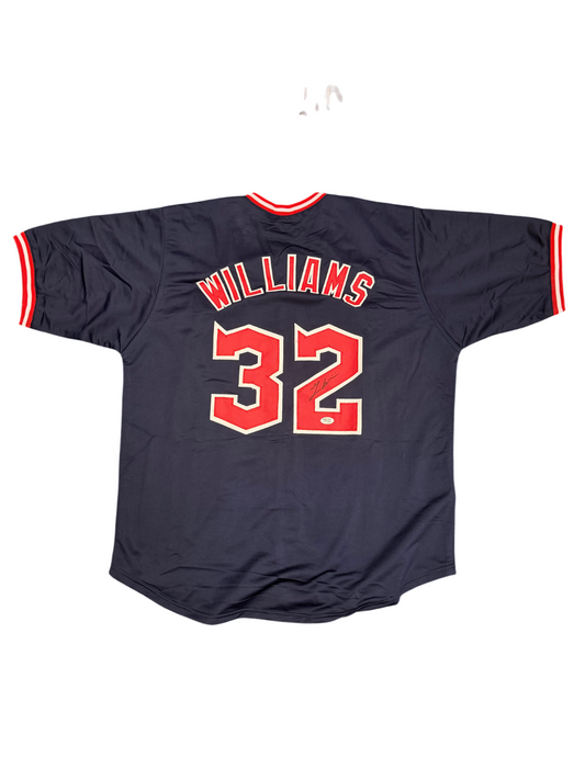 Gavin Williams Autographed Custom Navy Jersey Guardians Prime Time COA