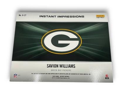 2025 Panini Instant Impressions 18x24 Savion Williams RC Handprint Auto 5/5