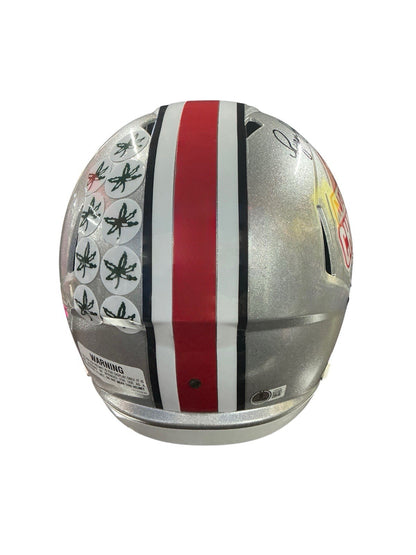 Ryan Day Ohio State Buckeyes Signed Riddell Replica National Champs Helmet BAS