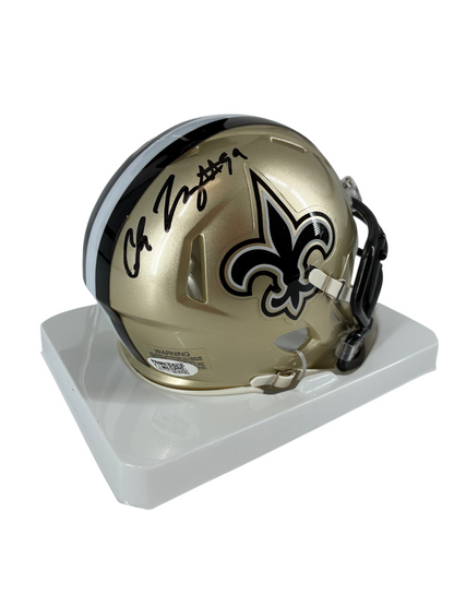 Chase Young Signed Autographed Saints Gold Mini Helmet Prime Time Witness