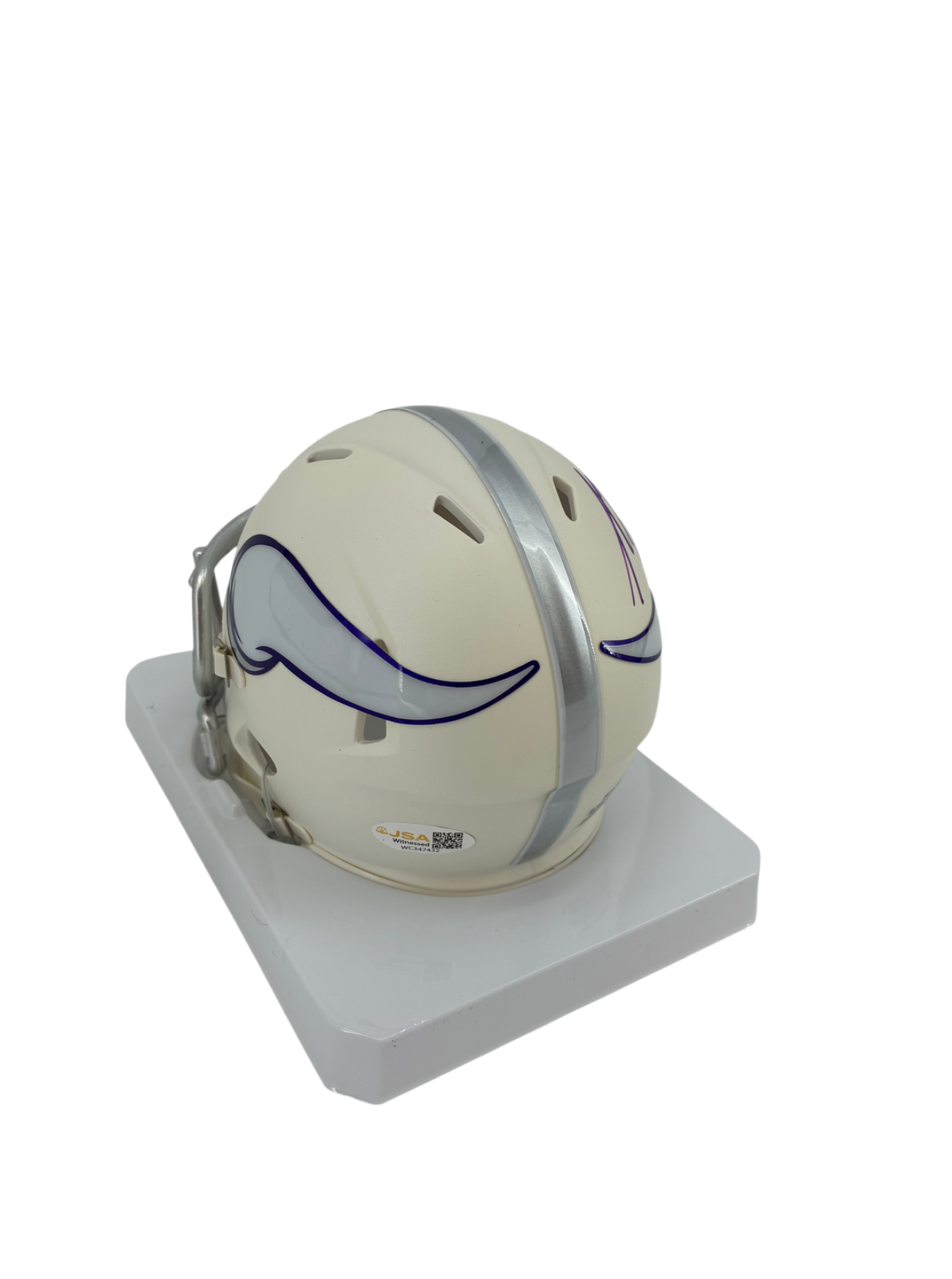 Adrian Peterson Signed Autographed Vikings White Alt Mini Helmet JSA COA