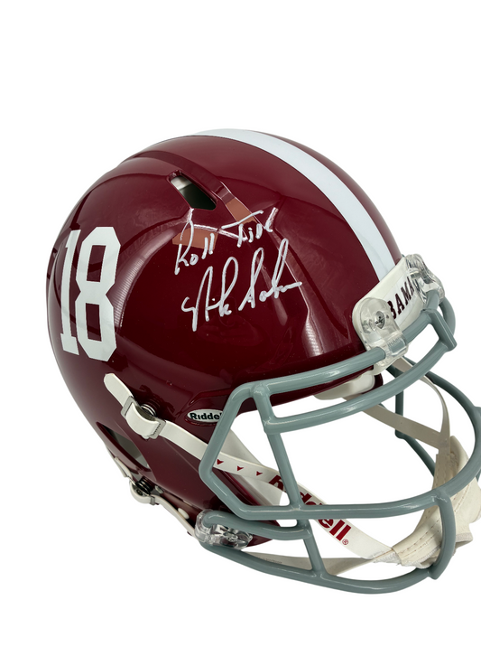 Nick Saban Signed Autographed Inscribed Roll Tide Riddell Helmet BAS COA