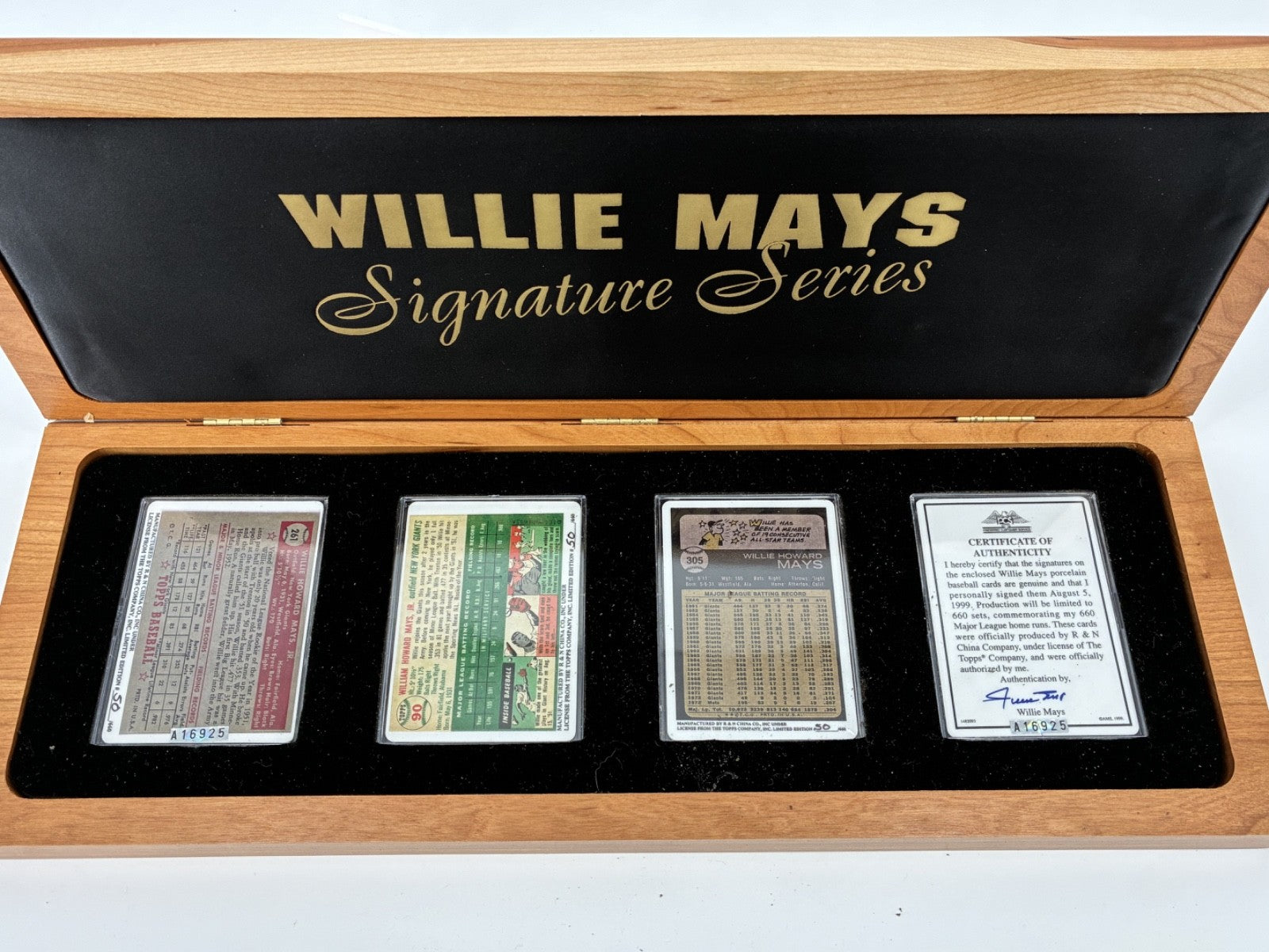 Willie Mays Signature Series Porcelain Baseball Cards Autographed
