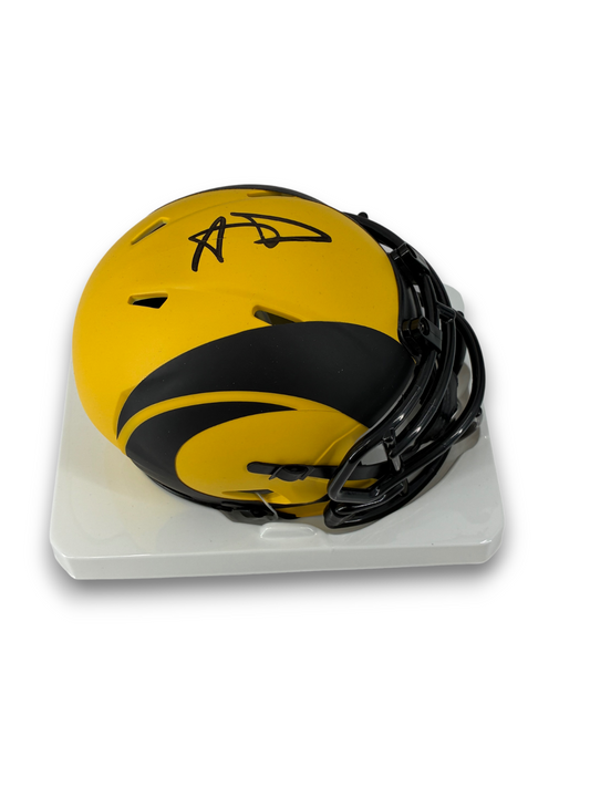 Aaron Donald Signed Autographed Rams Speed Mini Football Helmet BAS COA