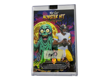 Aaron Rodgers Steelers Wild Card Monster Hunt Monster Hit Oversized Auto 1/1