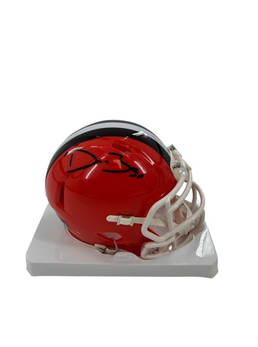 Devin Bush Signed Autographed Browns Speed Mini Helmet Prime Time Witness