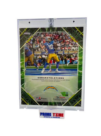 Justin Herbert Signed Autographed Chargers Emanate 8x10 Fanatics Authentic