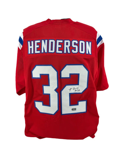 TreVeyon Henderson Signed Autographed Patriots Custom Jersey SWAU COA