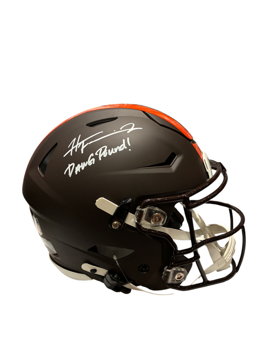 Harold Fannin Jr Autographed Browns Alpha Dog Speedflex Authentic Helmet