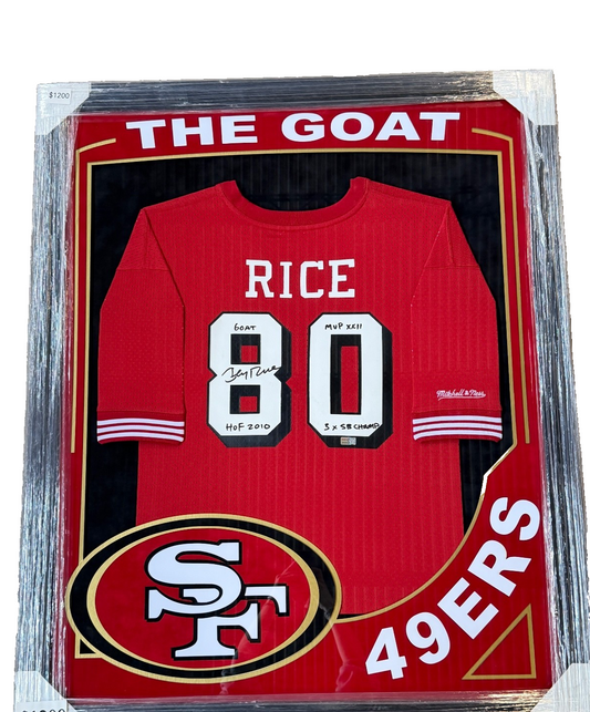 Jerry Rice Signed Autographed 49ers Jersey Custom Framed Jersey TRISTAR COA