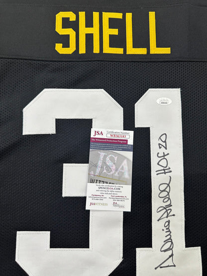 Pittsburgh Steelers Donnie Shell Hand Signed Autographed Custom Stat Jersey HOF 20 Inscription JSA COA