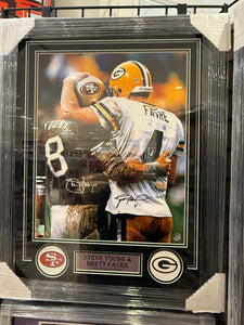 Brett Farve Joe Montana Signed Autographed 16x20 Photo Custom Framed Player COA