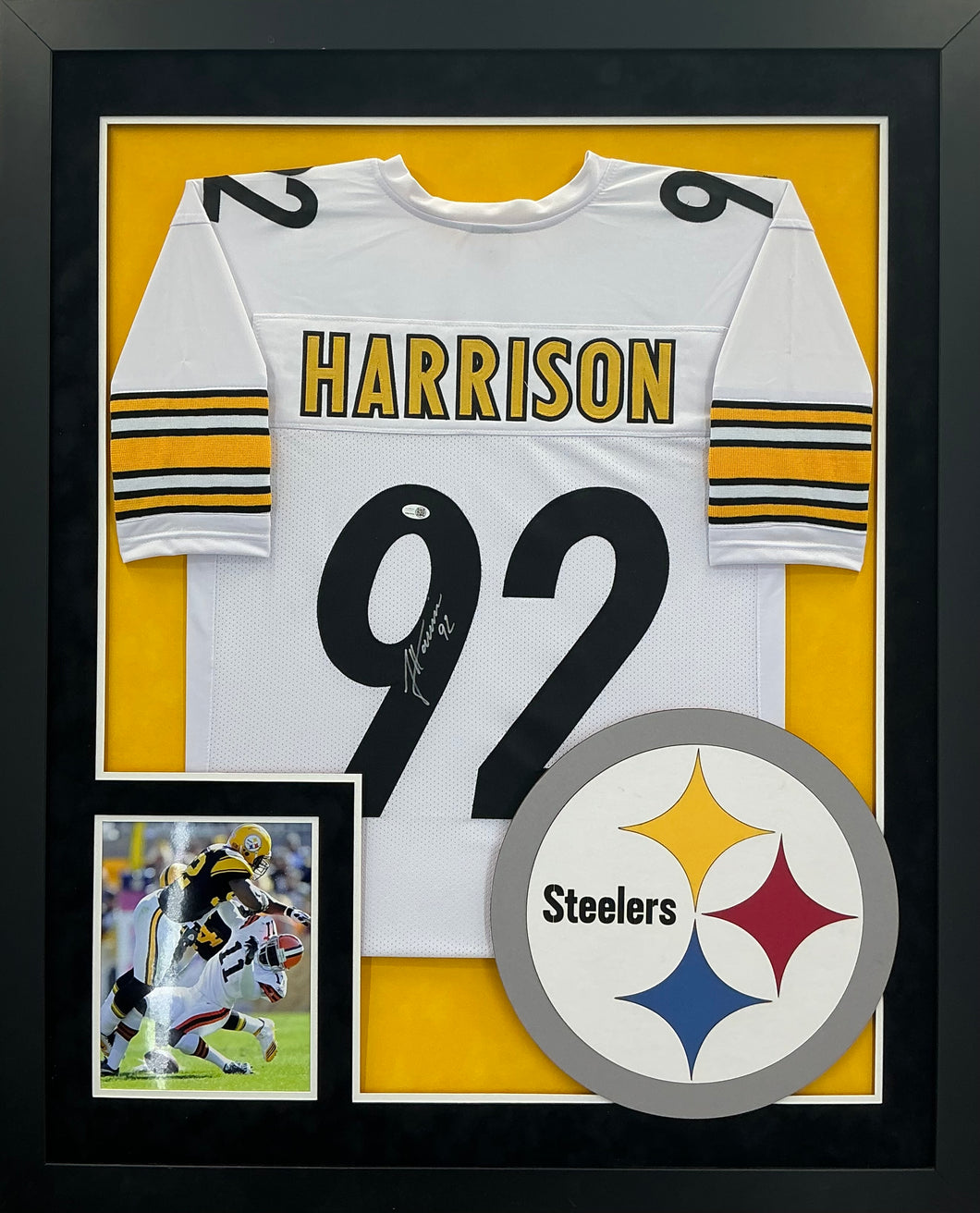 James Harrison Signed Autographed Pittsburgh Steelers Jersey Custom Framed JSA COA