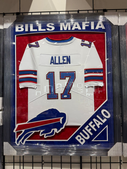 Buffalo Bills Josh Allen Signed Autographed Custom Jersey Custom Framed JSA COA