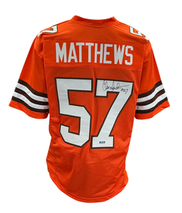 Clay Matthews Signed Autographed Cleveland Browns Custom Jersey Coa