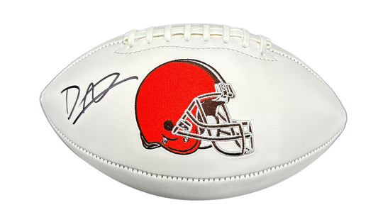 Cleveland Browns David Njoku Hand Signed Autographed White Panel Football with JSA COA