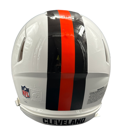 Cleveland Browns Grant Delpit Hand Signed Autographed 2023 ON FIELD ALTERNATE STYLE SPEED AUTHENTIC HELMET INSCRIBED “Dawg Pound” with JSA COA