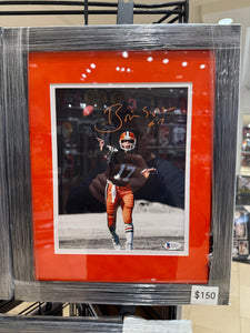 Cleveland Browns Brian Sipe Signed Autographed 8x10 Photo Custom Framed BAS COA
