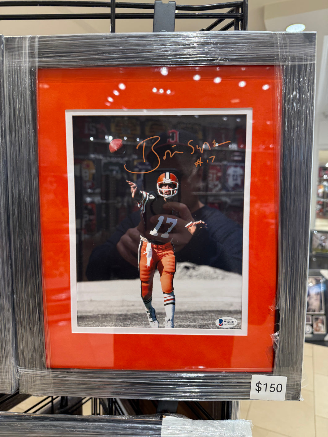 Cleveland Browns Brian Sipe Signed Autographed 8x10 Photo Custom Framed BAS COA