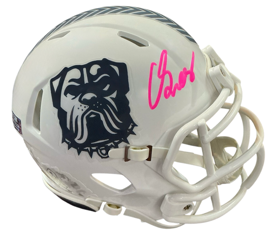 Carson Schwesinger Signed Autographed Cleveland Browns Salute To Service White Mini Helmet LIMITED EDITION #’d to only 6 SIGNED IN PINK PAINT PEN includes COA