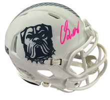 Load image into Gallery viewer, Carson Schwesinger Signed Autographed Cleveland Browns Salute To Service White Mini Helmet LIMITED EDITION #’d to only 6 SIGNED IN PINK PAINT PEN includes COA