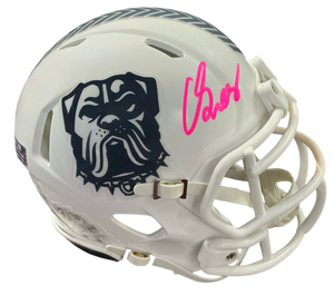 Carson Schwesinger Signed Autographed Cleveland Browns Salute To Service White Mini Helmet LIMITED EDITION #’d to only 6 SIGNED IN PINK PAINT PEN includes COA