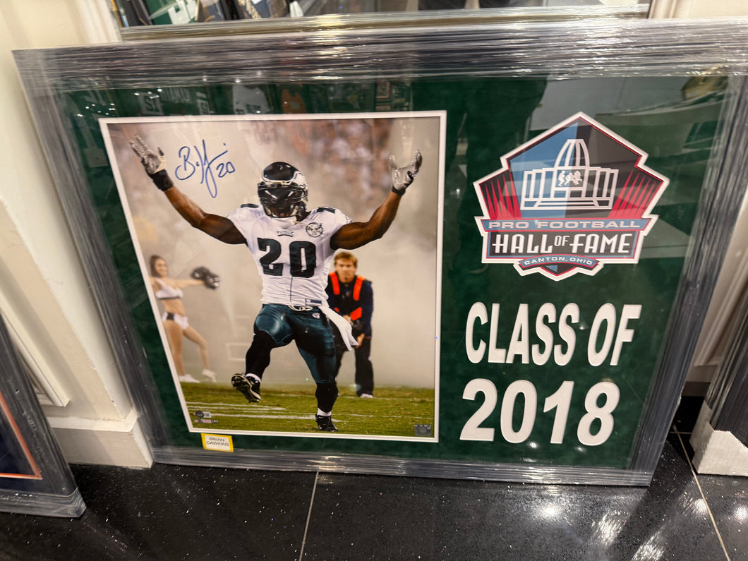 Brian Dawkins Signed Autographed 16x20 Photo Custom Framed BAS COA
