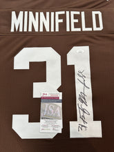 Load image into Gallery viewer, Cleveland Browns Frank Minnifield Hand Signed Autographed Custom Jersey JSA COA