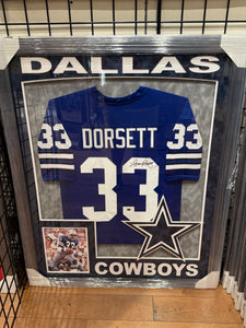 Dallas Cowboys Tony Dorsett Signed Custom Jersey Custom Framed CAS COA