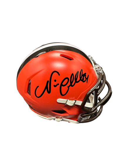 Cleveland Browns Nick Chubb Hand Signed Autographed Mini Helmet with JSA COA