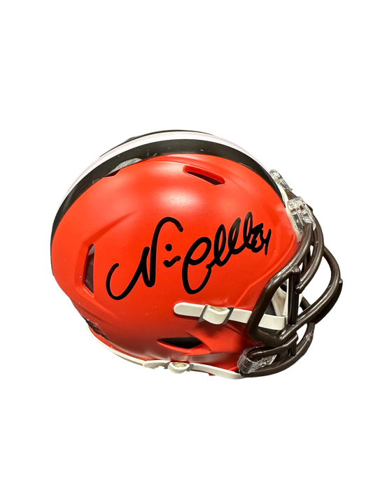 Cleveland Browns Nick Chubb Hand Signed Autographed Mini Helmet with JSA COA
