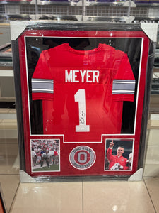 Ohio State Buckeyes Urban Meyer Hand Signed Autographed Jersey Custom Framed JSA COA