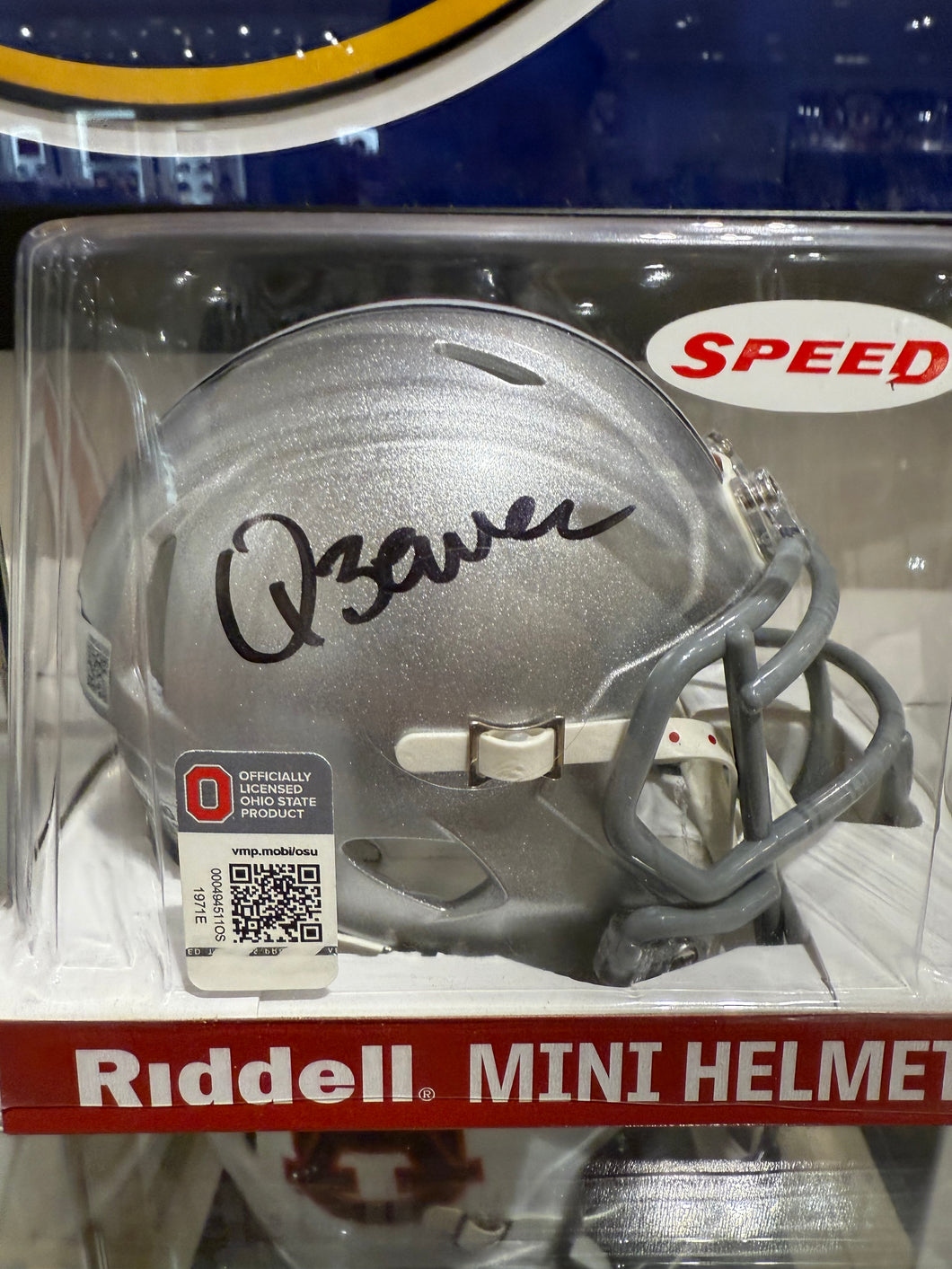The Ohio State Buckeyes Quinn Ewers Signed Autographed Mini Helmet BAS COA