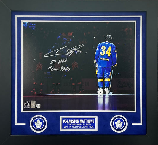 Austin Matthews Signed Autographed Toronto Maple Leafs 16x20 Photo Custom Framed Fanatics COA