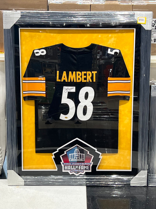 Jack Lambert Pro Football Hall Of Fame EXCLUSIVE CUSTOM FRAMED JERSEY PLAYER COA