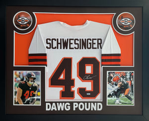 Carson Schwesinger Signed Autographed Custom Brown Jersey Custom Framed Prime Time Witness COA