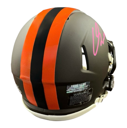 Carson Schwesinger Signed Autographed Cleveland Browns Alpha Dawg Mini Helmet LIMITED EDITION #’d to only 6 SIGNED IN PINK PAINT PEN includes COA