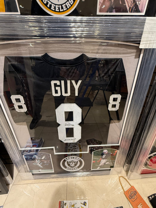 Oakland Raiders Ray Guy Signed Autographed Jersey Custom Framed COA