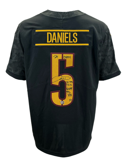 Jayden Daniels Washington Commanders Autographed Nike Black Game Jersey /10